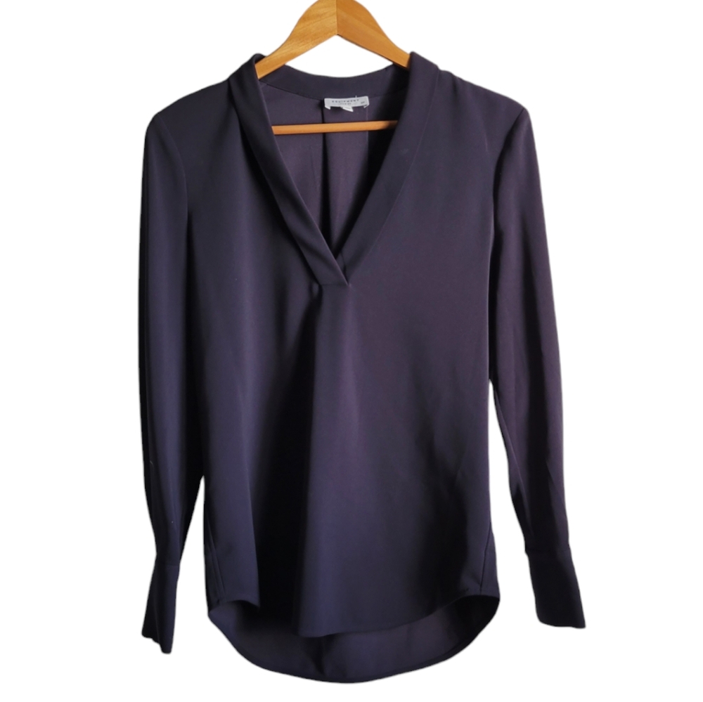 EQUIPMENT FEMME Nwot Black V-Neck Flowy Blouse Small